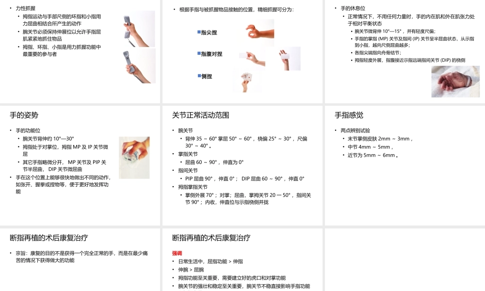 断指再植术后康复概述.ppt