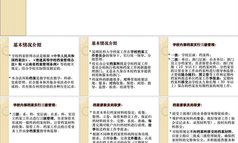 昆明医科大学档案工作在学校档案工作委员会的领导下.ppt