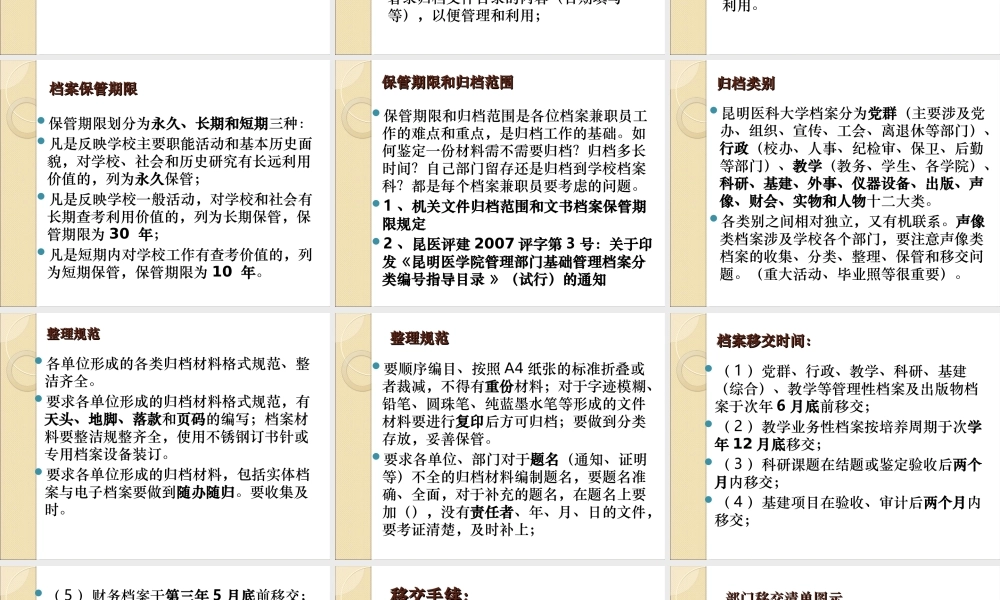 昆明医科大学档案工作在学校档案工作委员会的领导下.ppt