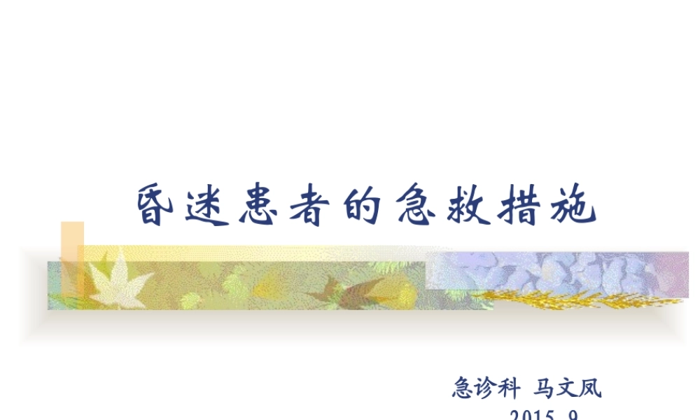 昏迷患者的急救措施.ppt