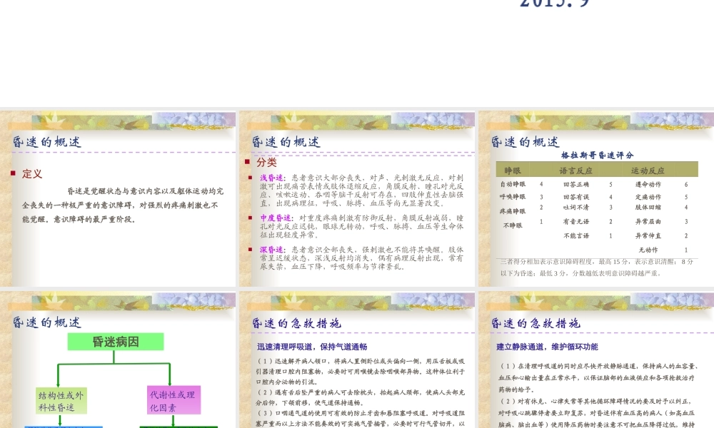 昏迷患者的急救措施.ppt