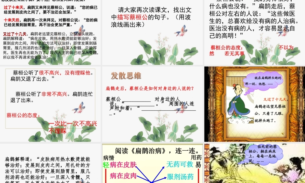 正式版29.四年级下册《扁鹊治病》(完美版)剖析.ppt