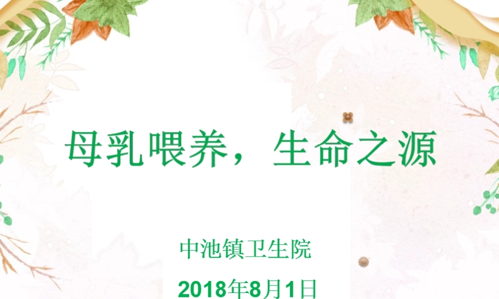 母乳喂养-生命之源.ppt