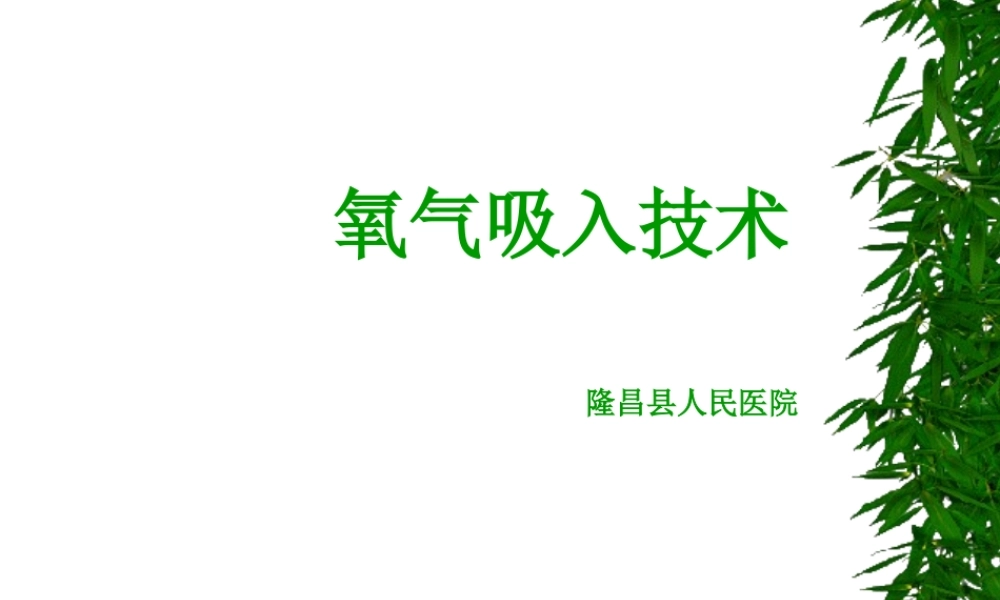 氧气吸入疗法、雾化吸入...ppt