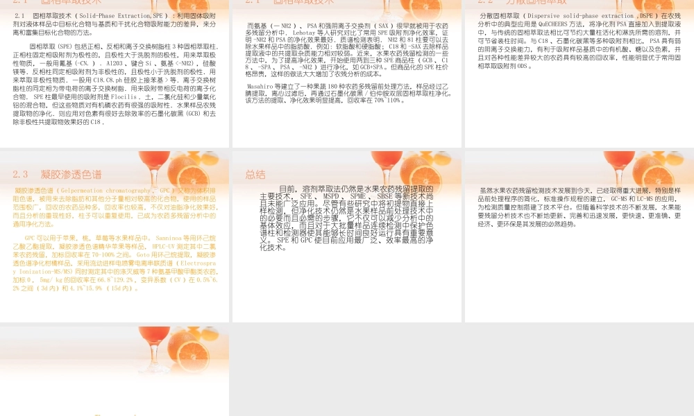 水果中农药残留样品前处理及分析检测方法...ppt