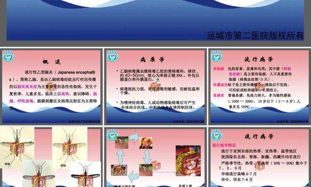 流行性乙型脑炎-运城传染病医院-卫志干研究.ppt