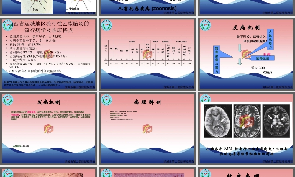 流行性乙型脑炎-运城传染病医院-卫志干研究.ppt