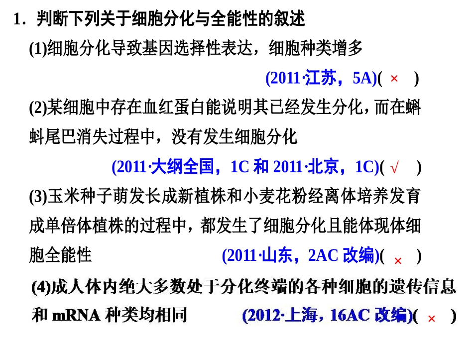 细胞的分化衰老凋亡癌变二轮复习.ppt_第2页
