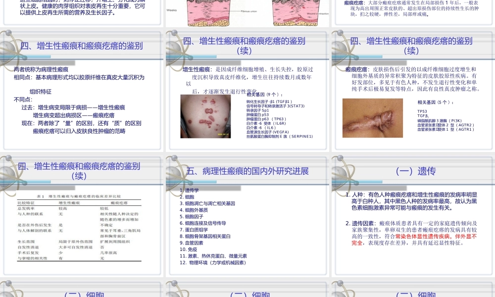 济南106医院分享：疤痕的国内外研究进展.ppt