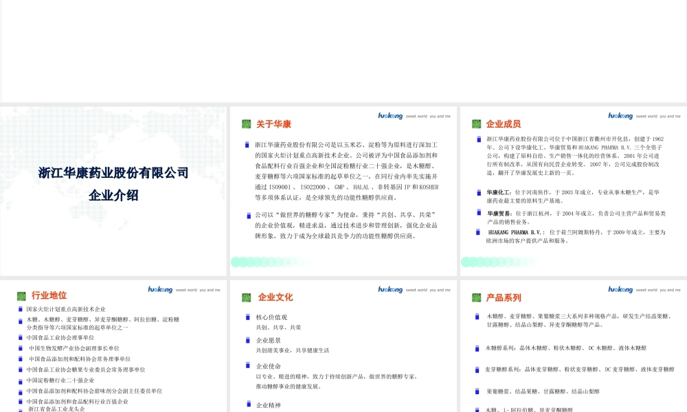 浙江华康药业股份有限公司简介.ppt