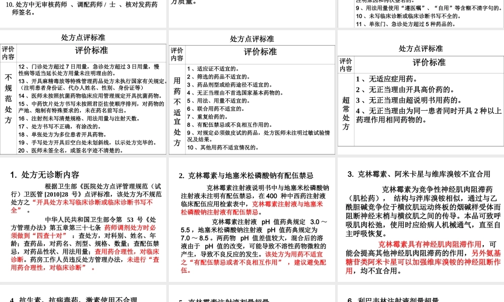 淮南三院致死处方点评.ppt