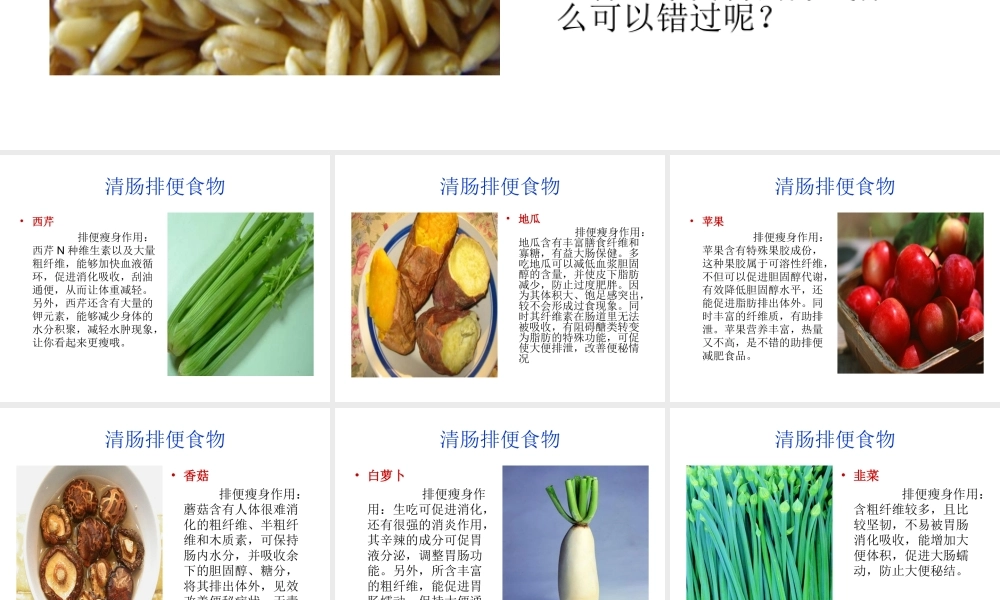 清肠排便食物要经常吃.ppt