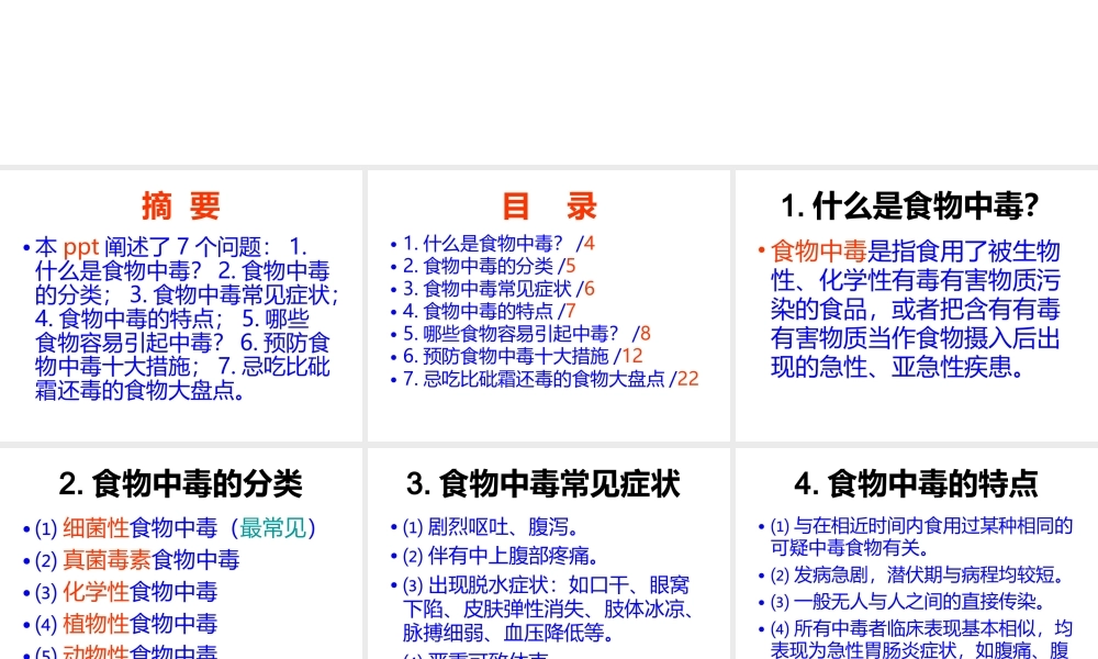 漫谈食物中毒ppt.ppt