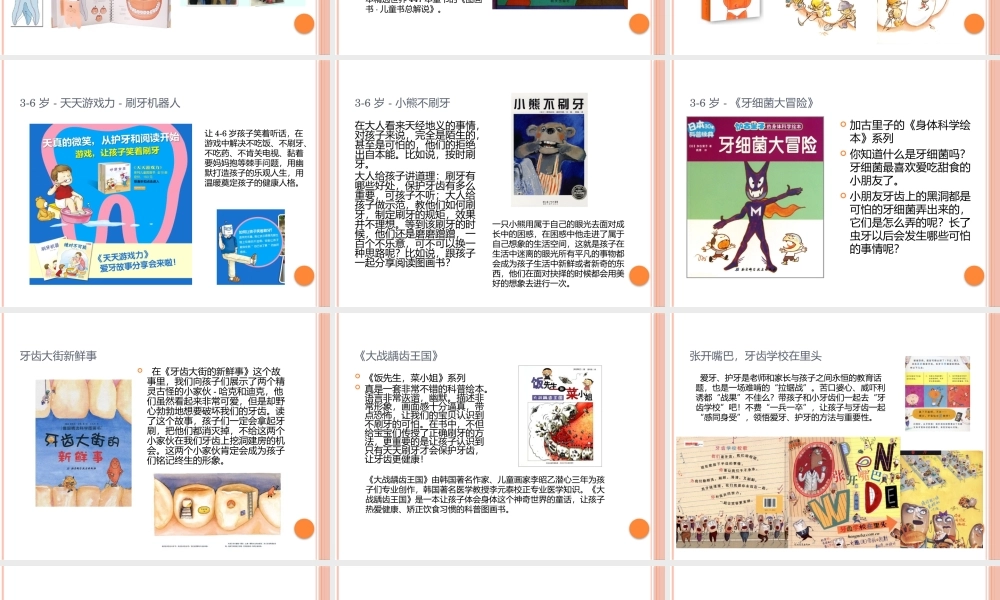 爱护牙齿的绘本童书书单.pptx