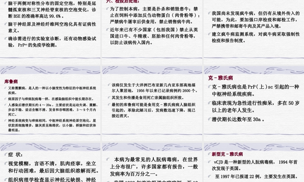 牛海绵状脑病检疫大全.ppt