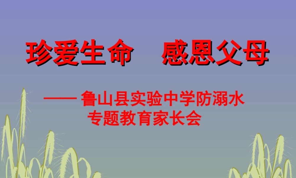 珍爱生命--感恩父母.ppt