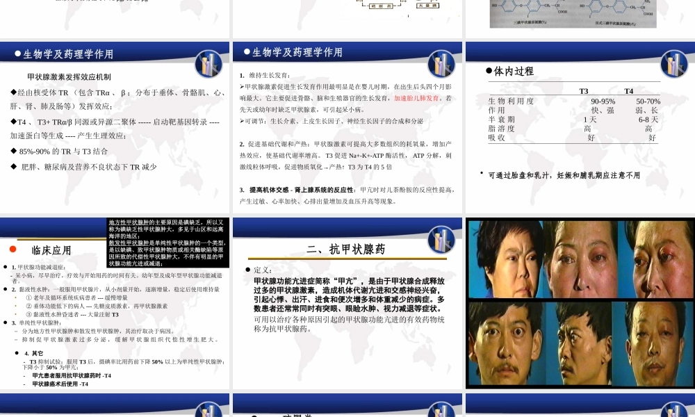 甲状腺激素及抗甲状腺药.ppt
