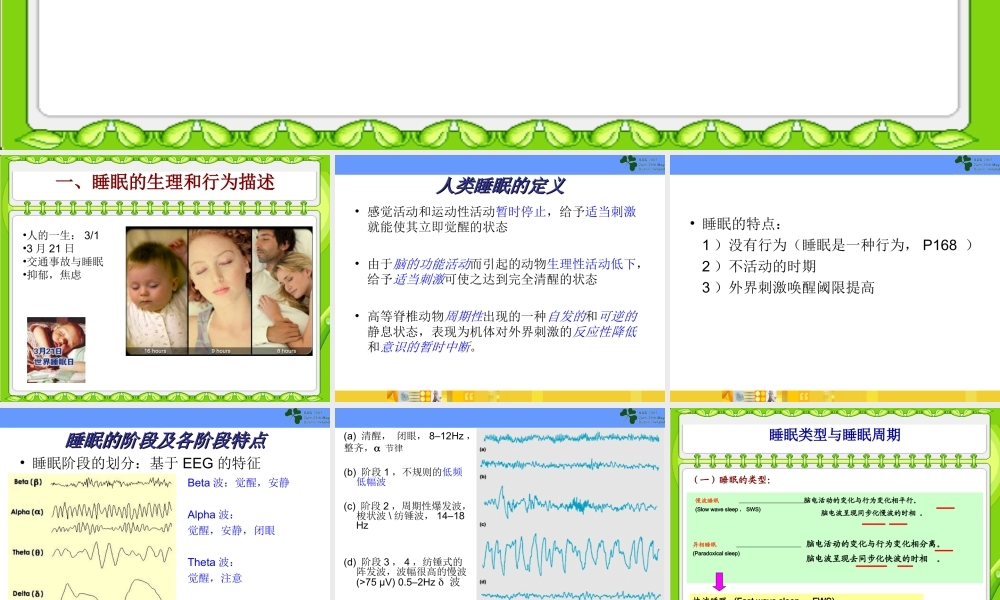 睡眠与生理节律.ppt