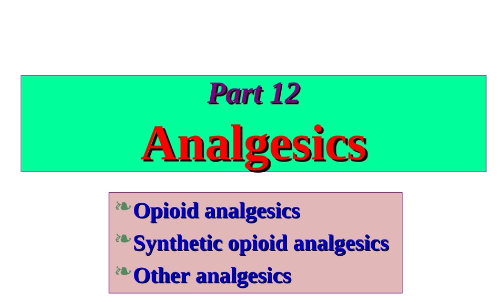 神经系统药理—魏尔清(镇痛药.ppt