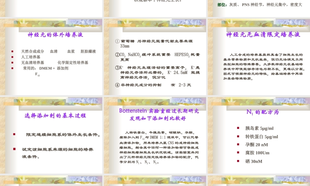 神经细胞体外培养方法及应用.ppt