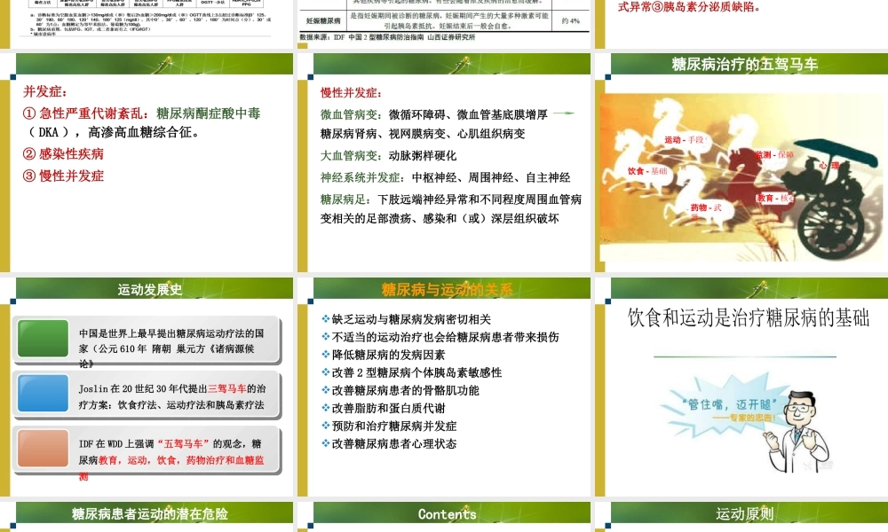 糖尿病与运动详解.ppt