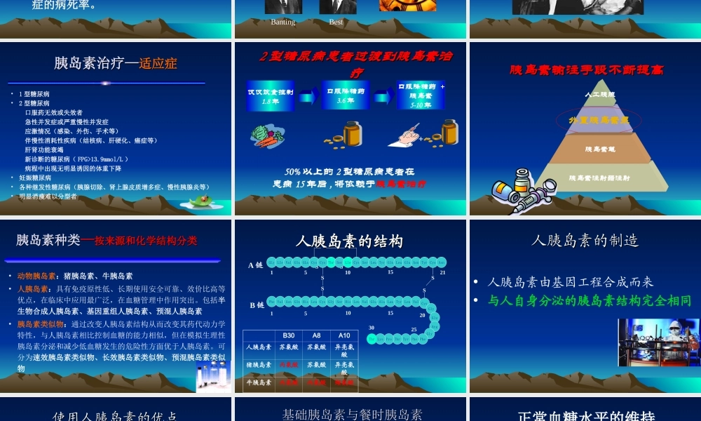 糖尿病健康宣教-----正确认识胰岛素.ppt