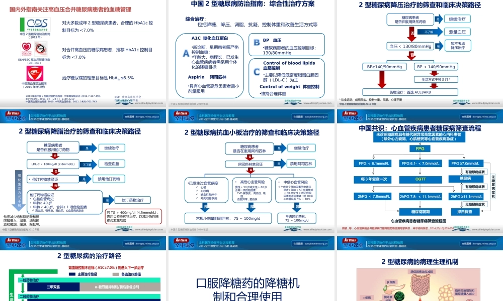 糖尿病的控制目标和口服降糖药合理使用.ppt