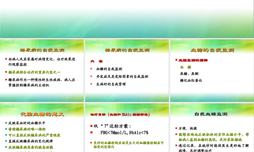 糖尿病的自我监测.ppt