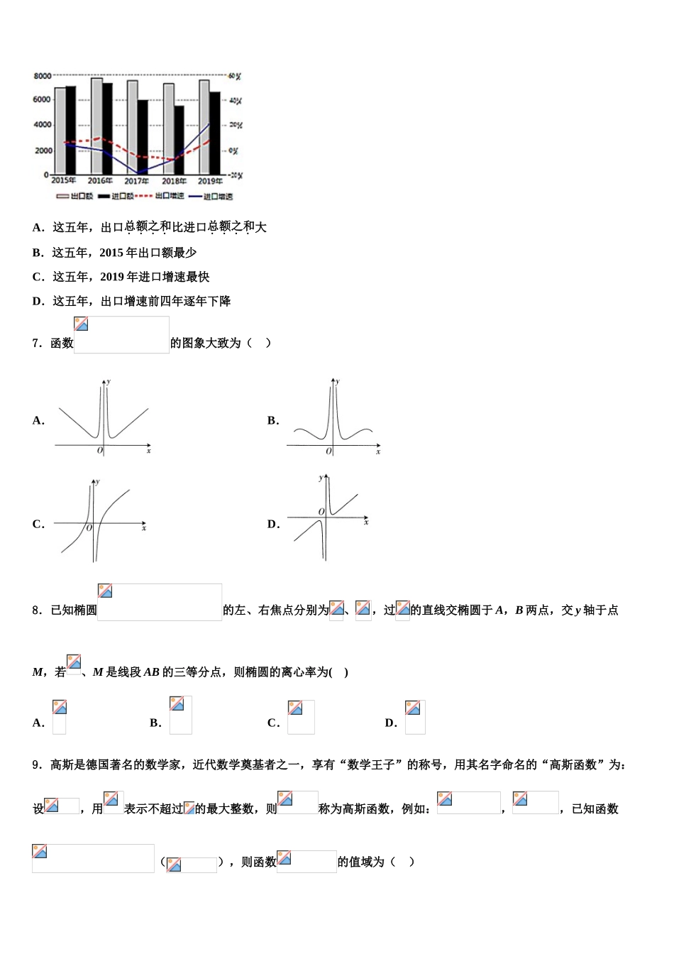 2023届天津市塘沽第一中学高三冲刺模拟数学试卷（含解析）.doc_第2页