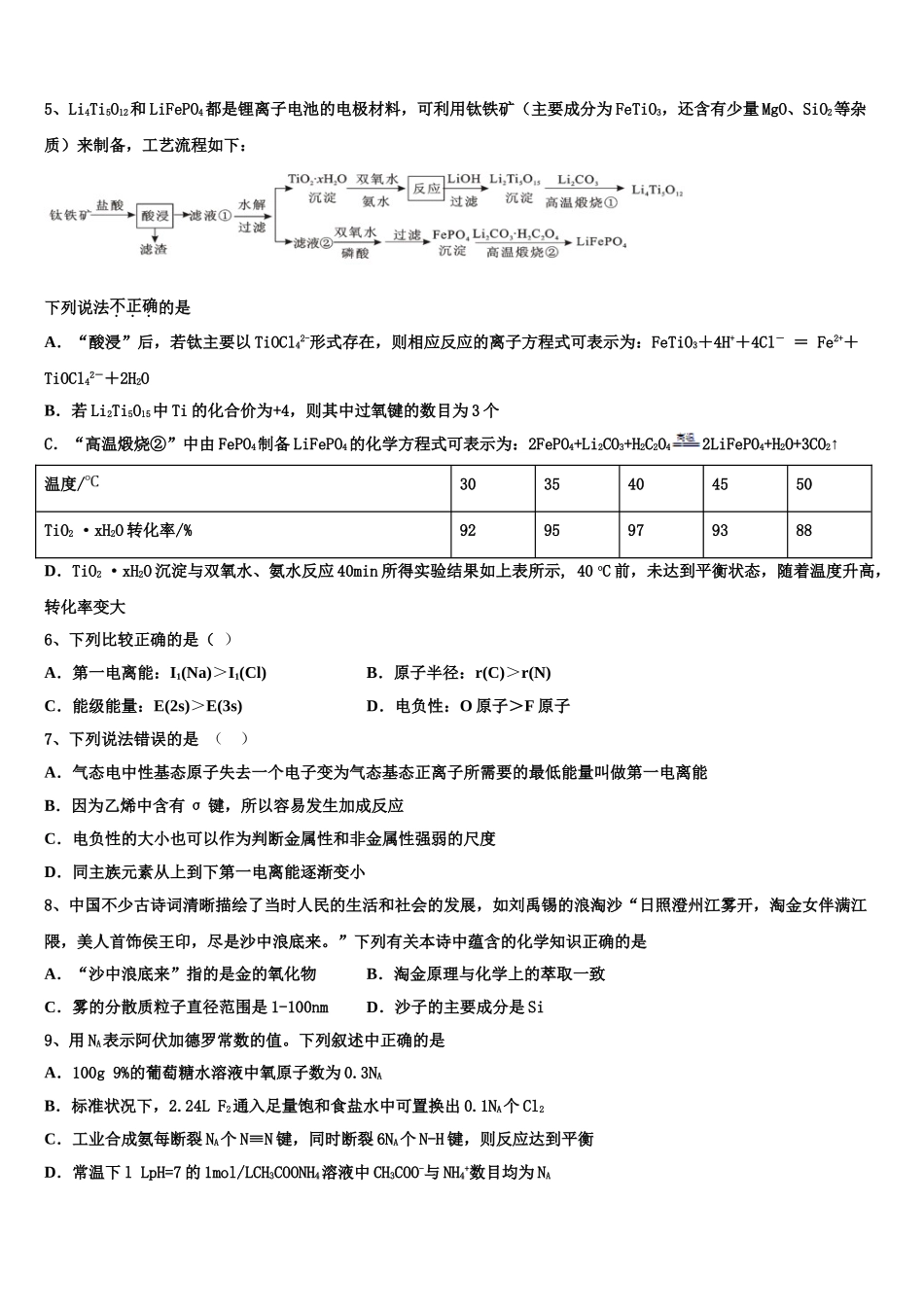 内蒙古包头市第三十三中学2023学年化学高二第二学期期末考试试题（含解析）.doc_第2页