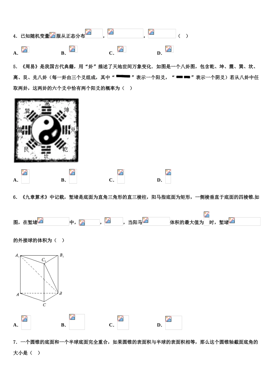 四川省泸县四中2023学年高考仿真卷数学试题（含解析）.doc_第2页