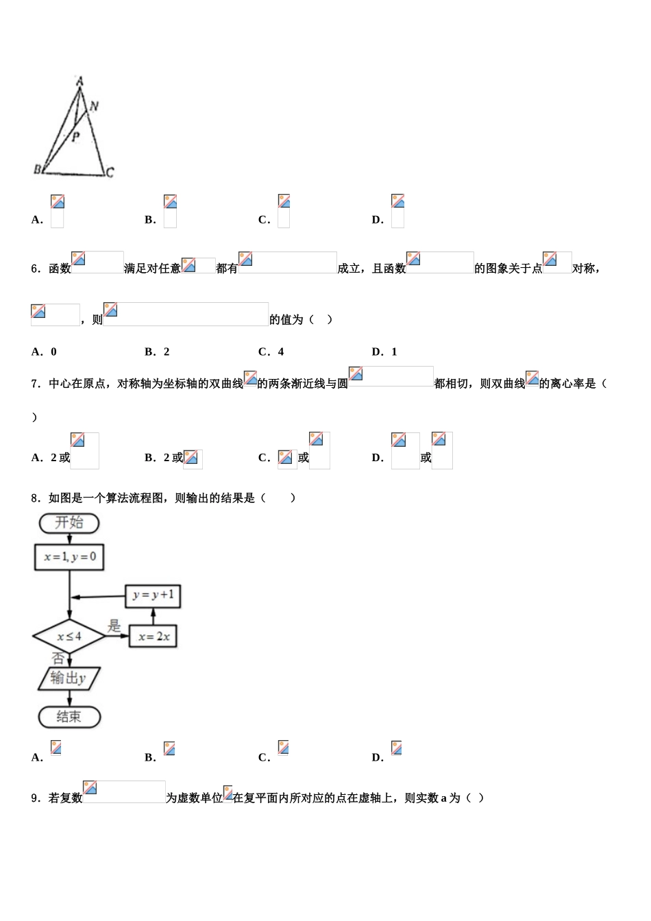 四川省绵阳南山中学2023学年高考仿真卷数学试题（含解析）.doc_第2页