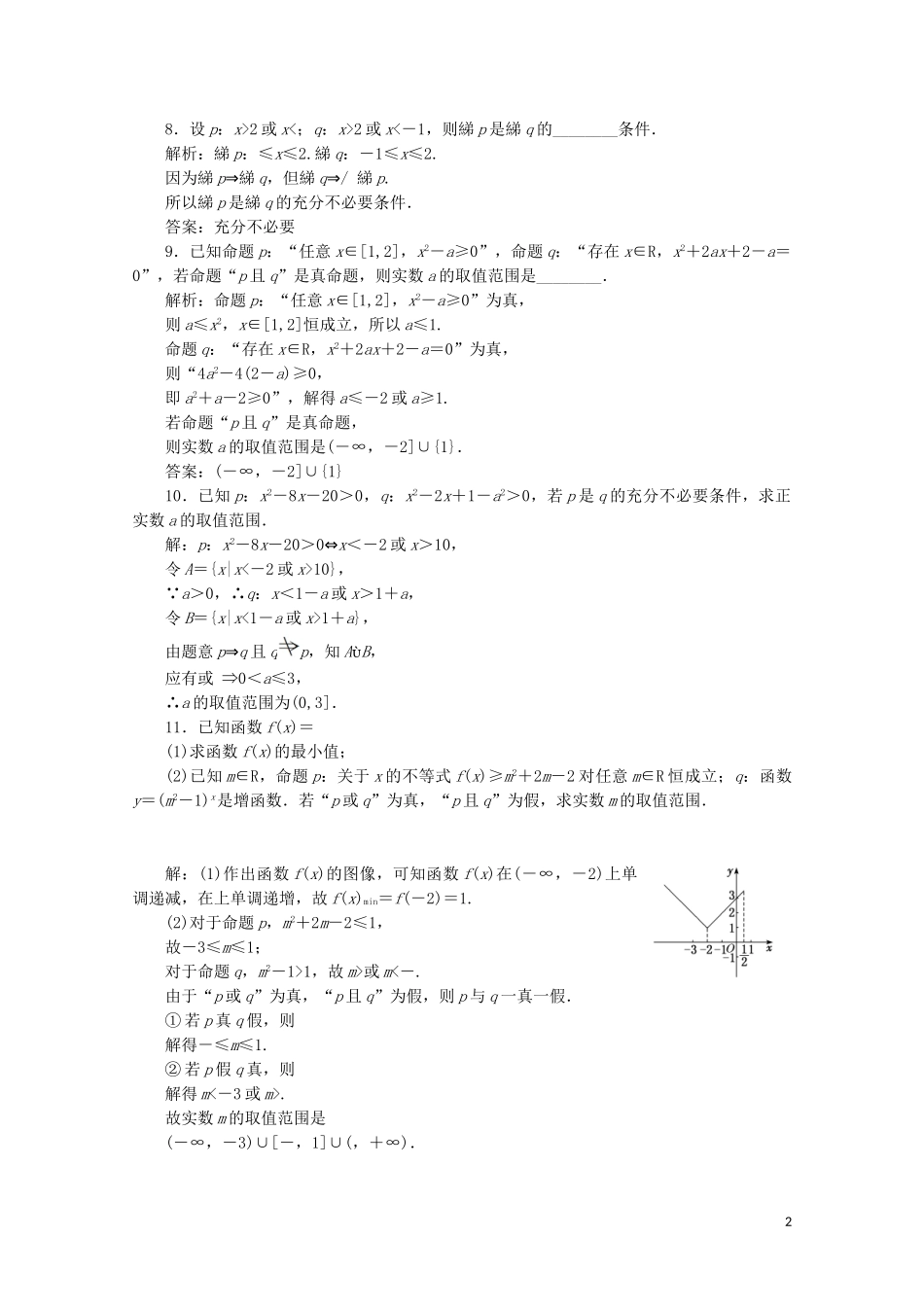 2023学年高中数学习题课一常用逻辑用语北师大版选修2_1.doc_第2页