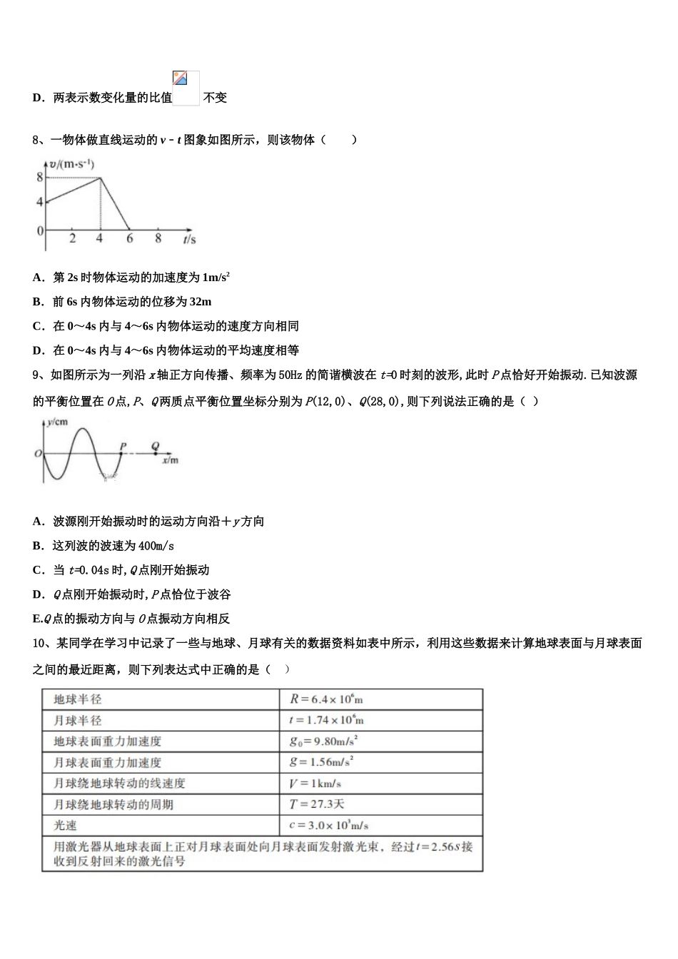 2023学年辽宁省抚顺市第十中学物理高二下期末统考试题（含解析）.doc_第3页