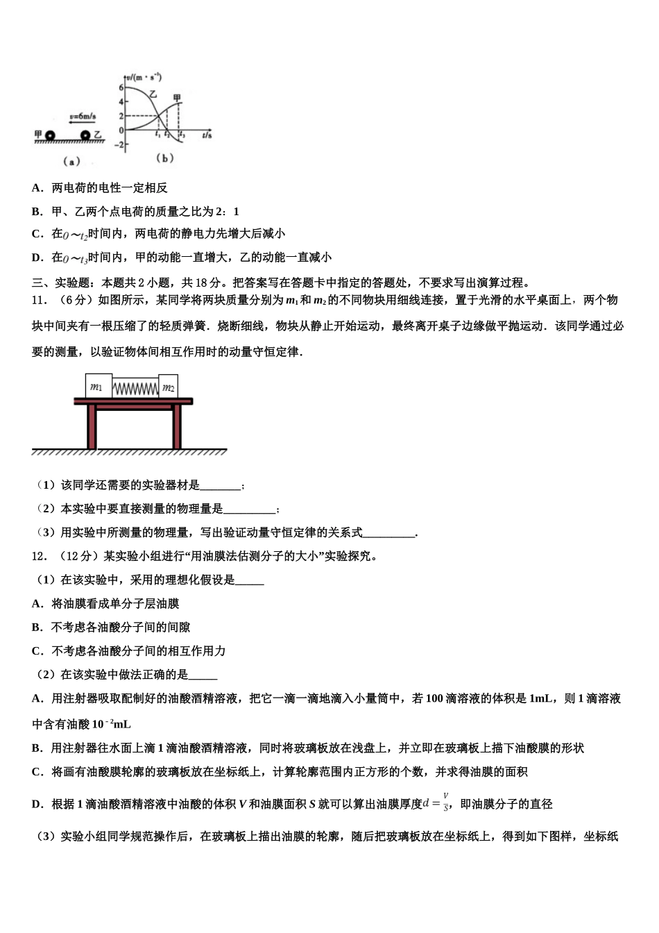 2023学年贵州省兴义中学高二物理第二学期期末学业水平测试试题（含解析）.doc_第3页
