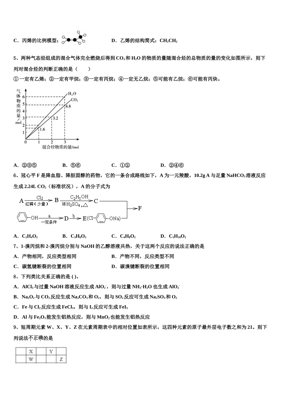 2023学年陕西省西安市碑林区铁一中学化学高二第二学期期末经典模拟试题（含解析）.doc_第2页