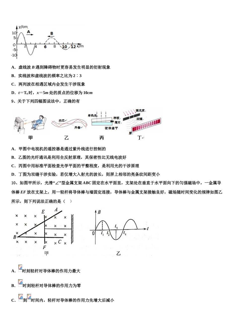 2023届山西省太原市重点中学高二物理第二学期期末考试试题（含解析）.doc_第3页