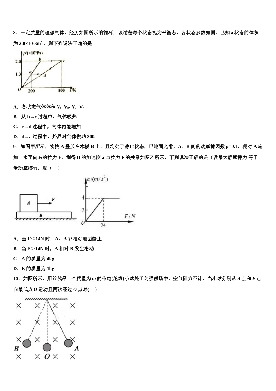 2023届宁夏省重点中学物理高二下期末调研试题（含解析）.doc_第3页