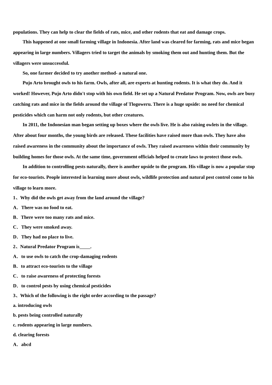 2023届江西奉新县高三下学期第五次调研考试英语试题（含解析）.doc_第3页