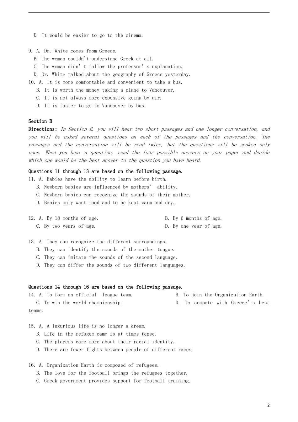 上海市普陀区2023学年高三英语上学期质量调研一模试题.doc_第2页