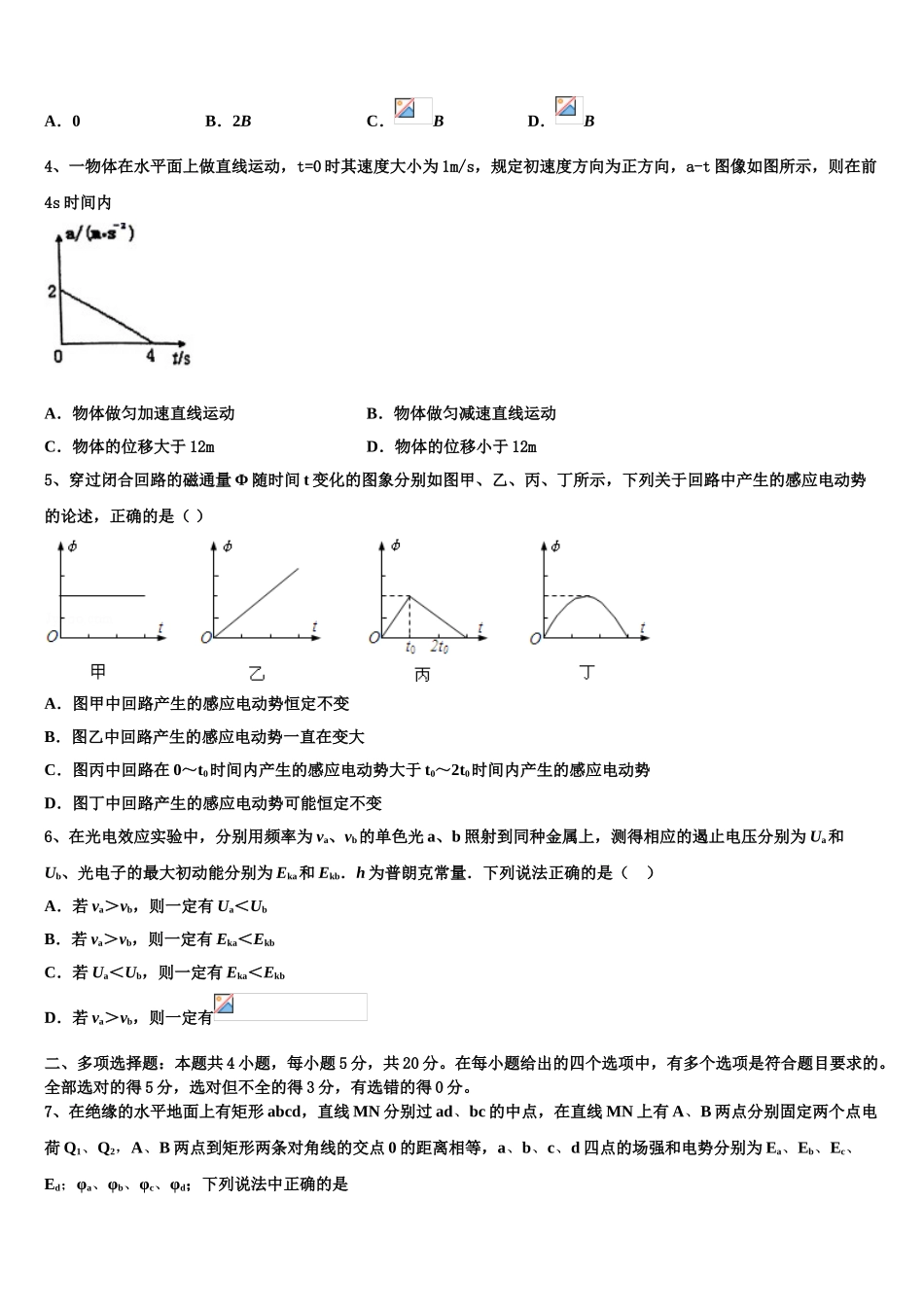 2023届陕西省商洛市洛南中学物理高二下期末学业水平测试试题（含解析）.doc_第2页