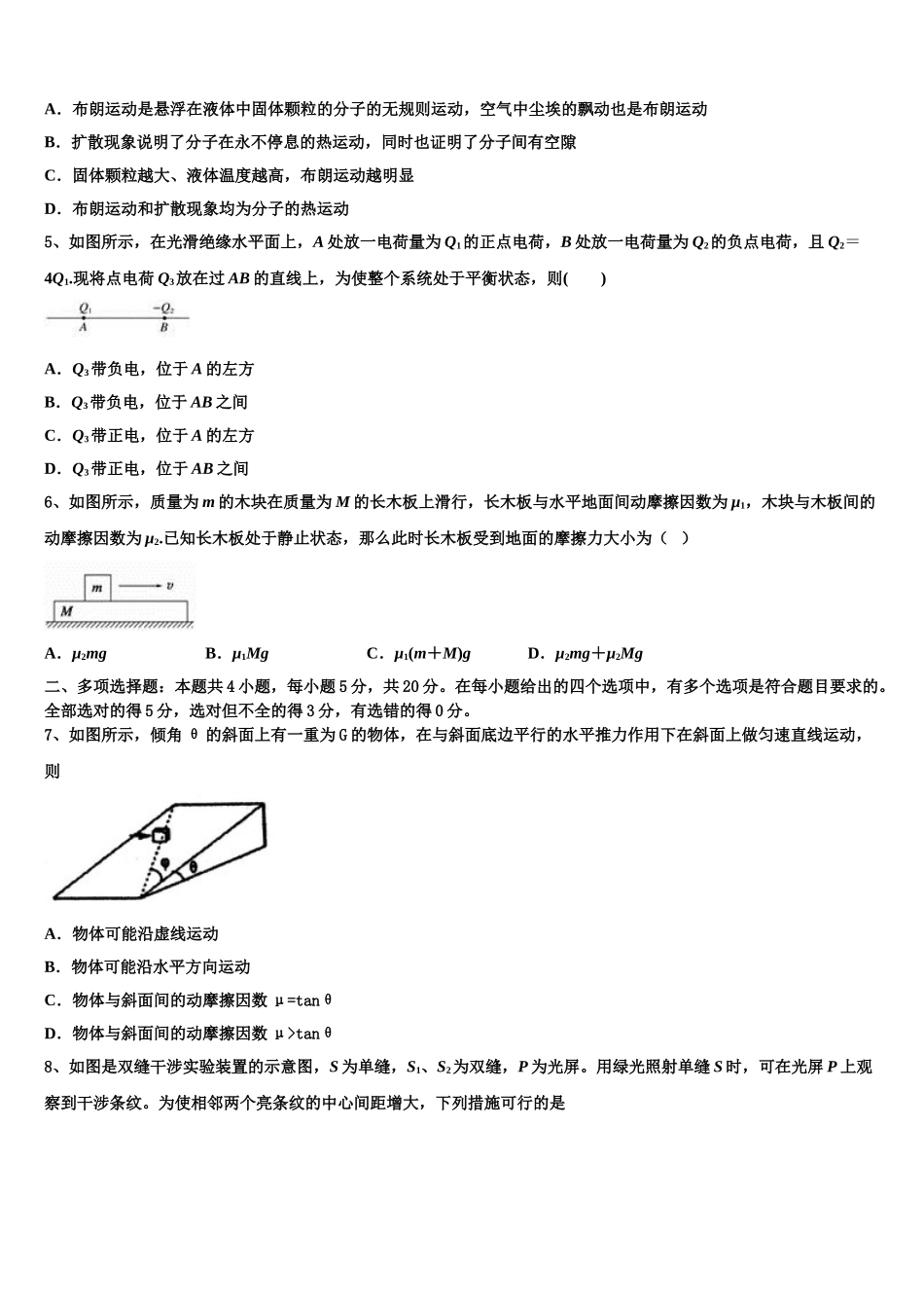 上海市浦东新区2023学年高二物理第二学期期末监测试题（含解析）.doc_第2页
