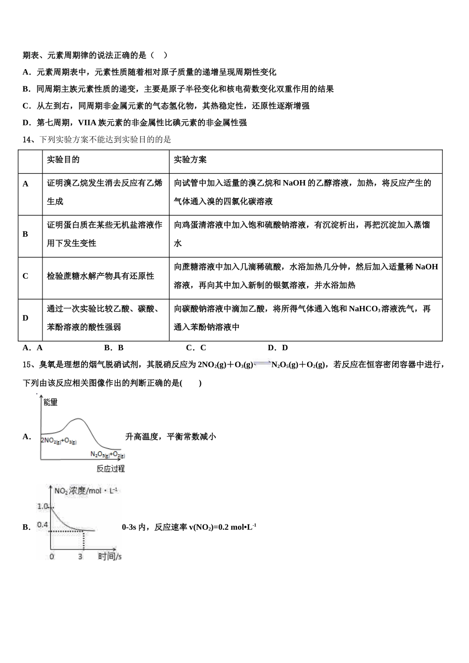 上海市第二工业大学附属龚路中学2023学年化学高二第二学期期末监测模拟试题（含解析）.doc_第3页