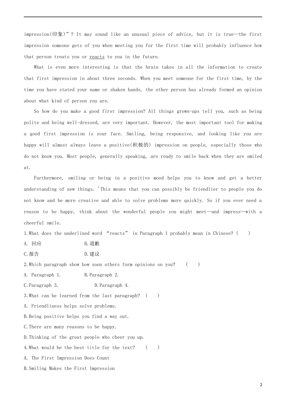 鄂尔多斯专版2023学年中考英语复习方案速测三完形填空+阅读理解C+选词填空+任务型阅读试题.docx_第2页