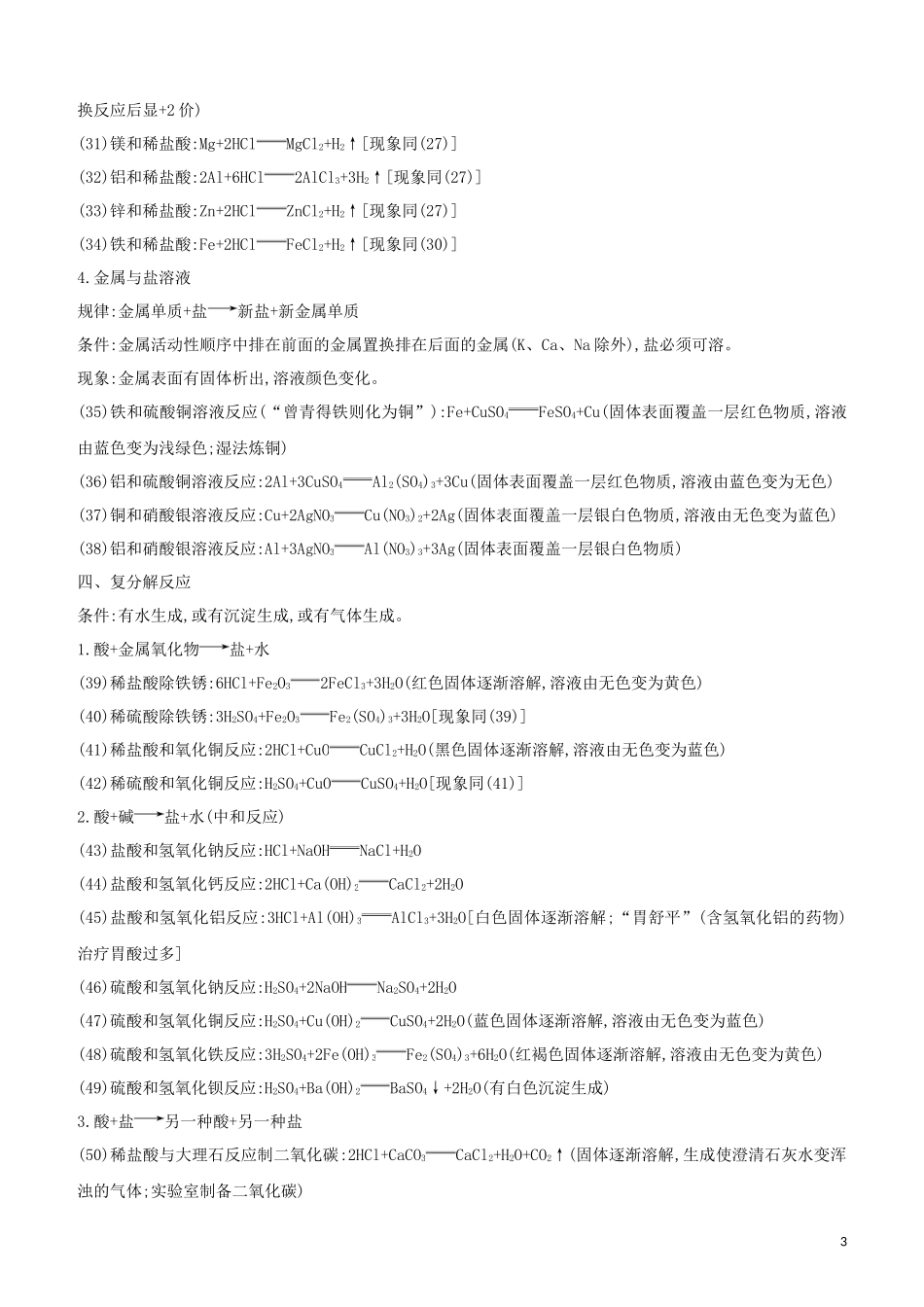 福建专版2023学年中考化学复习方案附录06化学方程式试题.docx_第3页