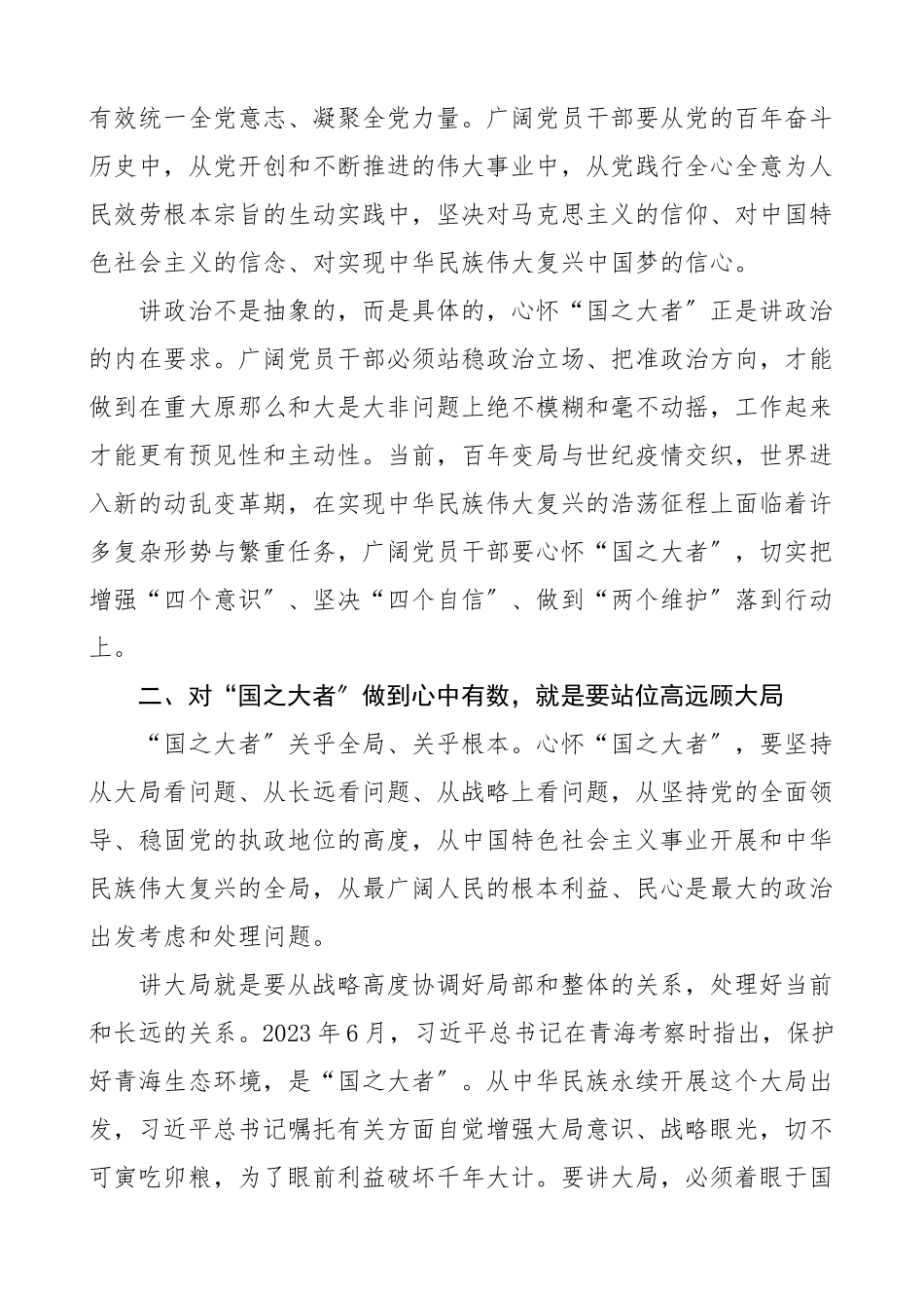 党课对国之大者做到心中有数讲政治顾大局讲担当为人民党课讲稿范文.docx_第2页