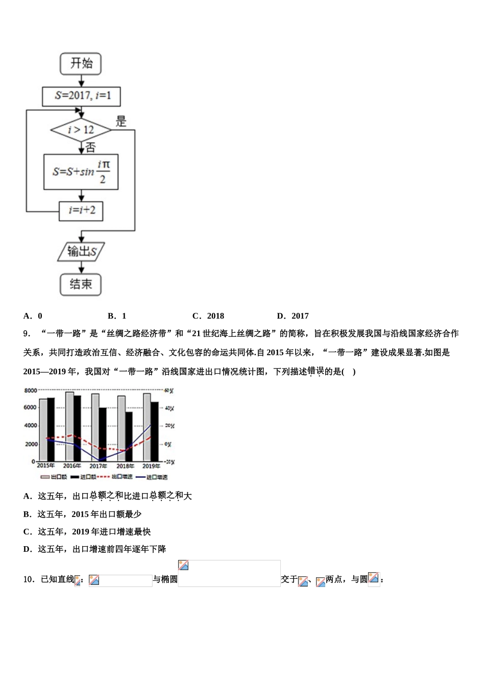 2023届山西省太原市太原师范学院附属中学高三压轴卷数学试卷（含解析）.doc_第3页