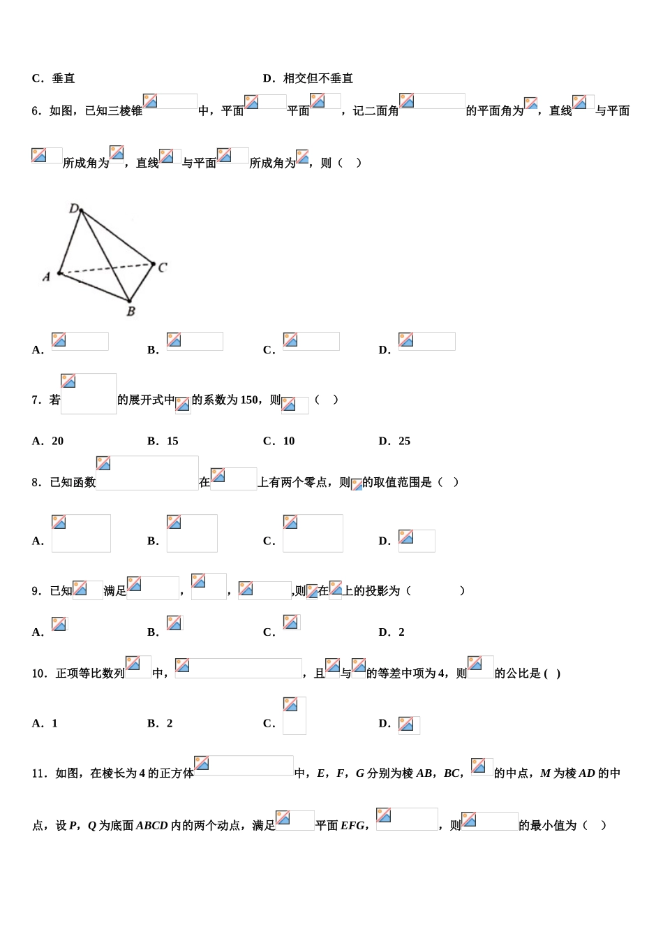 合肥市2023学年高考冲刺模拟数学试题（含解析）.doc_第2页