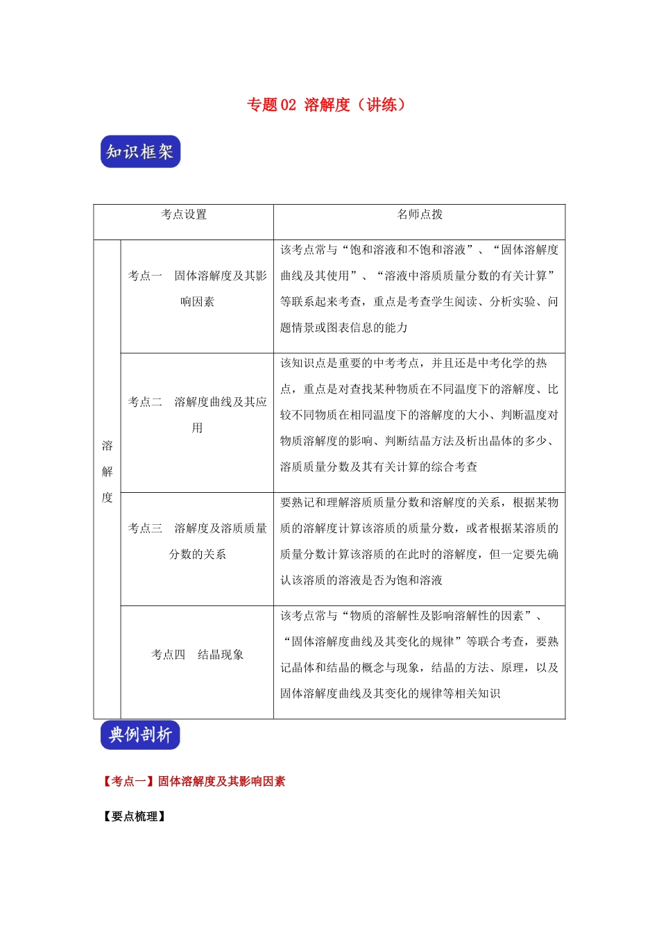 2023学年中考化学压轴题讲练测专题02溶解度讲练含解析.docx_第1页