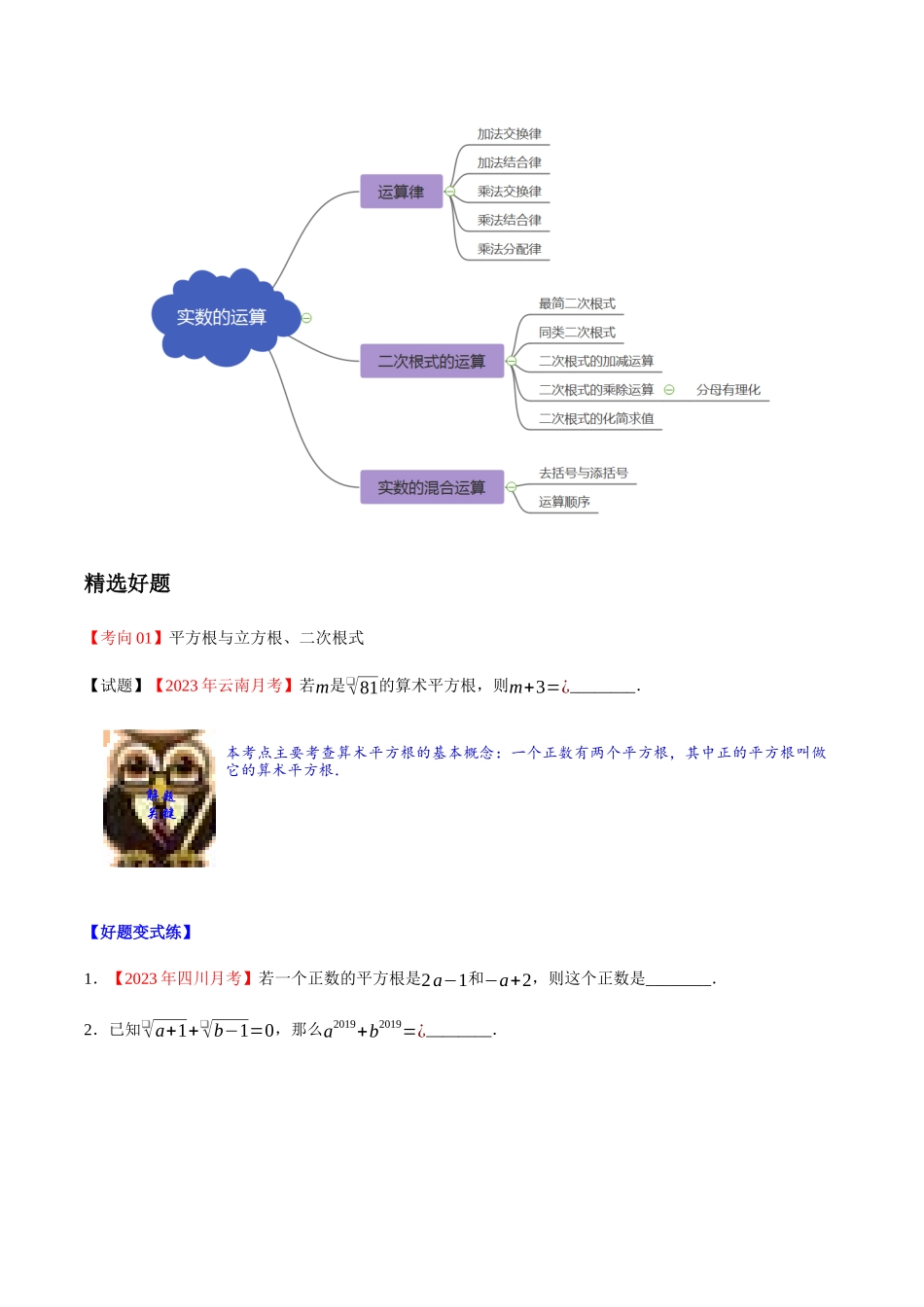 2023学年中考数学一轮复习实数的运算考点讲义及练习含解析.docx_第2页